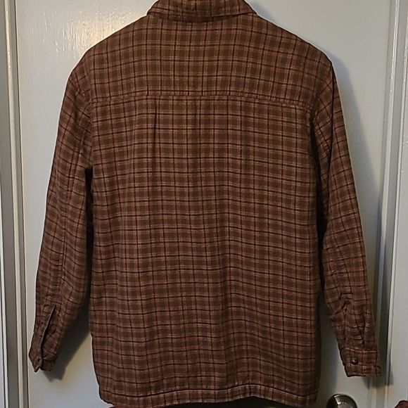 Covington soft flannel brown/red check/ brown lining/ button down shirt/jacket - Picture 3 of 9